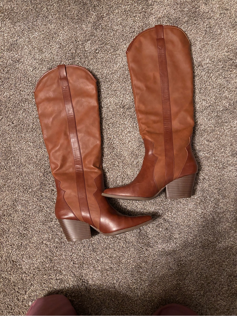 Quince Cognac Over-the-Knee Western Boots